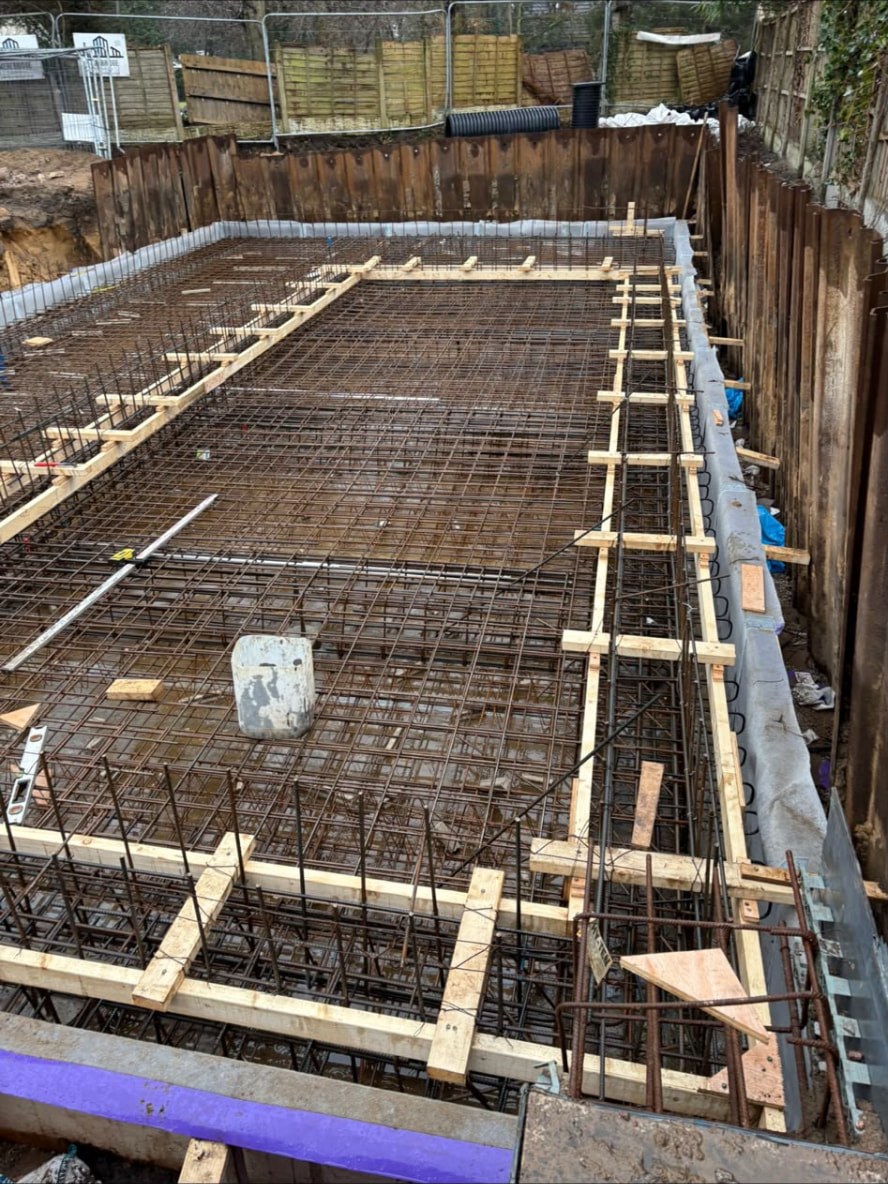 Piled Basement Raft — Steel Fixing